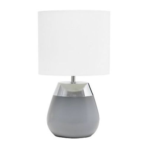 14" Tall Touch Sensor Bedside Lamp With 4 Settings & White Drum Shade - Simple Designs