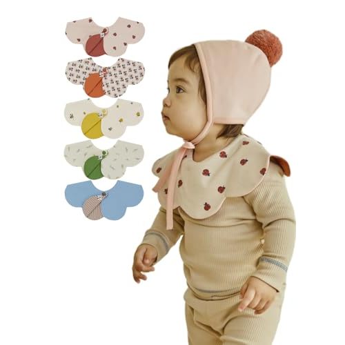 Konny Baby Bibs 3/5/7-Pack Set, 360 ​​° Rotate, Soft and Absorbent Bandana Drooling for Boys Girls baby Essentials