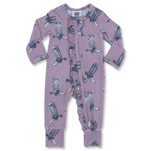 Dusty Rose Boots -Ruffled- Folding Feet Jammies – Cowkid Clothing Company