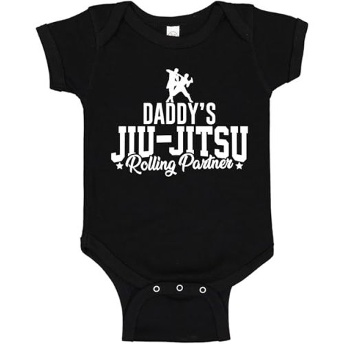 Daddy's Jiu Jitsu Rolling Partner Baby Bodysuit One Piece Or Toddler Shirt Cute Jiu-Jitsu Dad Gift