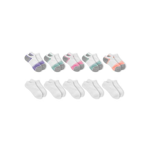Athletic Works Cushioned No Show Socks (Little Girls and Big Girls), 10 Pack