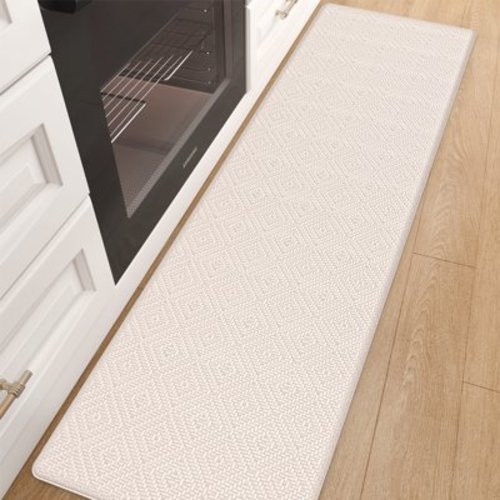 PABUBE Kitchen Rugs and Mats Anti Fatigue Cushioned, Non Slips Kitchen Floor Mat in Front of Sink, Memory Foam Floor Mat for Standing, 17"x59", Wheat