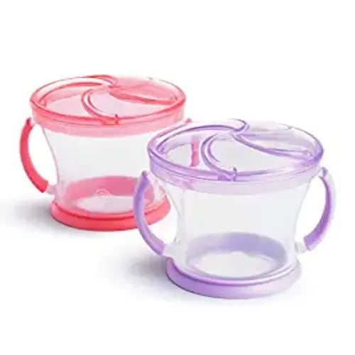 Munchkin Snack Catcher, 2 Pack, Blue/Green - Pink/Purple
