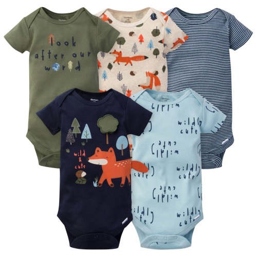 5-Pack Baby Boys Fox Short Sleeve Onesies® Bodysuits – Gerber Childrenswear