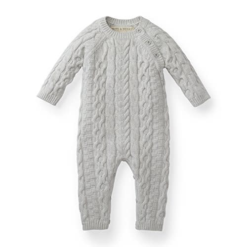 Hope & Henry Layette Baby Cable Knit Sweater Romper