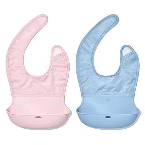 OXO Tot Roll-Up Bib - 2 Pack - Blossom and Dusk