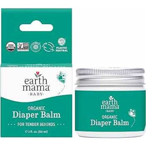 Earth Mama Organic Diaper Balm | Diaper Cream with Calendula | Calm Skin Baby Essentials for Diaper Bag |Multipurpose Baby Ointment, 2-Fluid Ounce