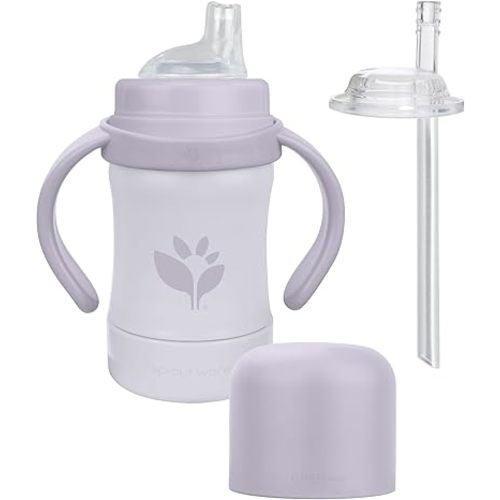 Green Sprouts® Sprout Ware® Sip & Straw 6oz., 6mo+, Plant-plastic, Platinum-cured Silicone, Dishwasher Safe, Grows with Baby, Tested for Hormones