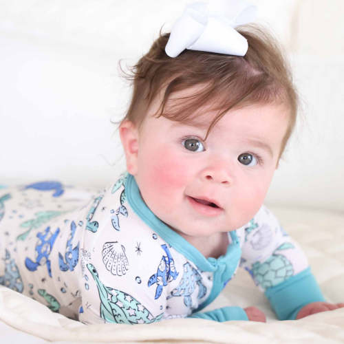 Sea Turtle Splash Convertible Zip Romper