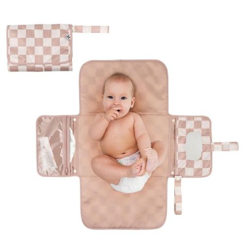 Tiny Twinkle Portable/Foldable Waterproof Diaper Changing Pad with Smart Wipes Pocket (Flutter)