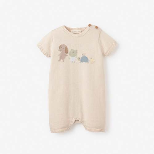 Pond Friends Knit Shortall Romper – Elegant Baby