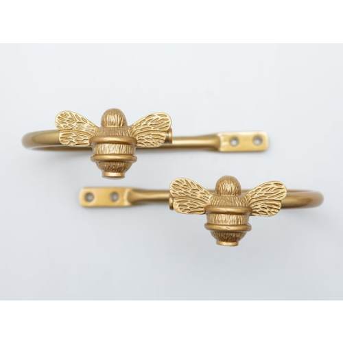 2 Gold Bee Curtain Holdbacks Brass Bee Curtain Tie Backs - Etsy