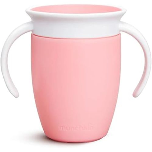 Munchkin Miracle 360 Cups for Toddlers sippy cups, toddler cups spill proof with Dentist Recommended Spoutless Design, BPA-Free Kids Cups, Easy to Clean, 7 oz, (Rose)