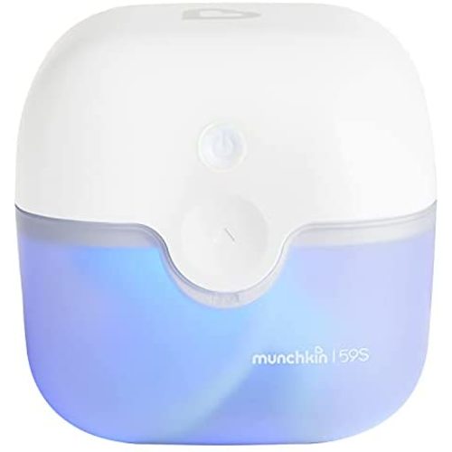 Munchkin Portable UV Sterilizer Plus with Rechargeable Battery and Transparent Base, Mini UV Light Sanitizer Box Eliminates 99.99% of Germs in 59 Seconds