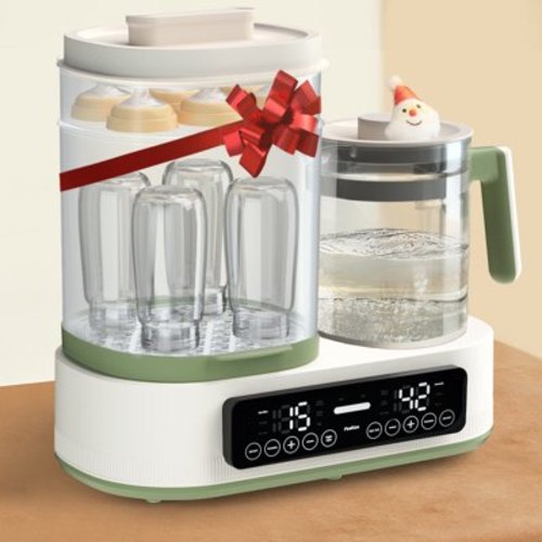 Bottle Sterilizer and Dryer, Multifunctional Bottle Warmer with 13L Electric Kettle for Baby Breastmilk Formula - Fits up to 4 Baby Bottles and 6 Accessories