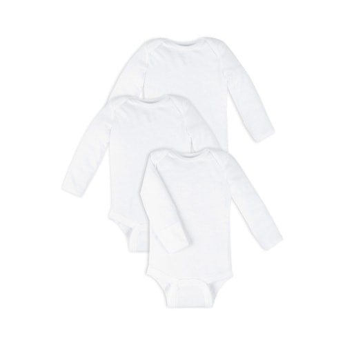 Little Star Organic Baby Girl 4PK Long Sleeve Bodysuits, Size