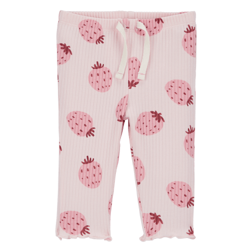 Baby Strawberry Pull-On Ribbed Pants - Carter's | Carter's