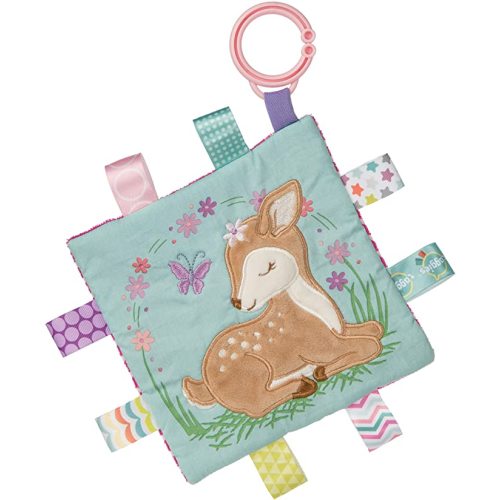 Taggies Soothing Sensory Crinkle Me Toy with Baby Paper and Squeaker, Flora Fawn, 6.5 x 6.5-Inches