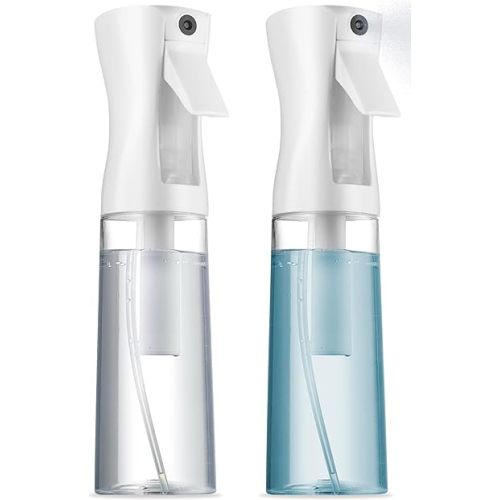 2 Pack Continuous Spray Bottles - Ultra Fine Mist Sprayer | Water Spray Bottle For Hair Mister Spray Bottle | Hair Spray Bottles For Hairstyling, Cleaning, Salons - 2pk 6.8 OZ / 200 ML