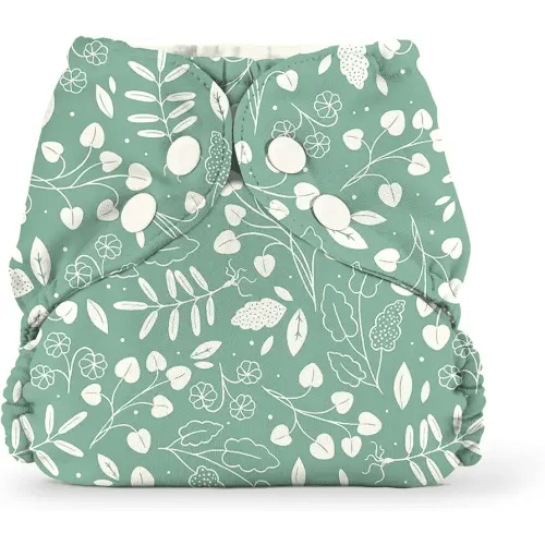 Esembly Cloth Diaper Outer - Waterproof Cloth Cover and Reusable Swim Diaper, Breathable Layer Over Absorbent Inner for Blowout-Proof Diapering - Size 1 (7-17 lbs), Botany