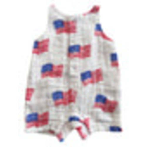 Muslin Shortie Romper, American Flag – SpearmintLOVE