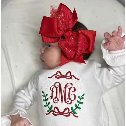 Baby Girl Valentine's Day Bodysuit/Baby Girl Coming Home Outfit/ Newborn Holiday Outfit