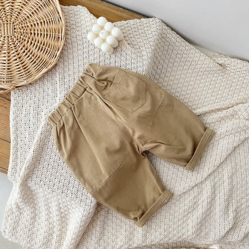Baby Boy Solid Color Worker Loose Pants