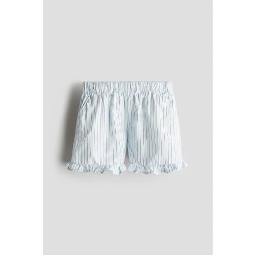 RUFFLE-TRIMMED COTTON SHORTS, Light Blue/Striped - size 3/4T (2-4Y)