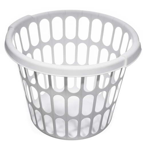 Starplast Adult 1-Bushel Round Laundry Basket, White