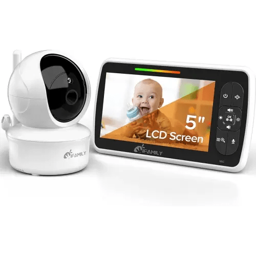 Baby Monitor - 5” Large Display Video Baby Monitor with Remote Pan-Tilt-Zoom |Infrared Night Vision, Temperature Display, Lullaby, Two Way Audio |960ft Range Baby Monitor with Camera and Audio