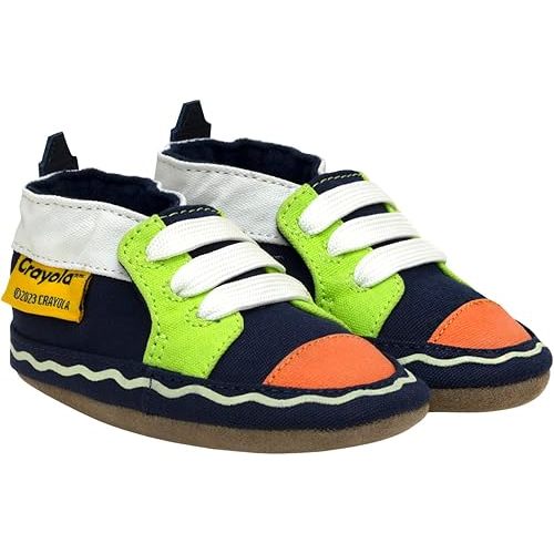 Robeez Baby Boys and Unisex Soft Soles Slip-Resistant Crib Shoes Slippers for Infant and Toddler, 0-24 Months