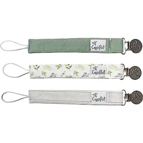 Amazon.com : Copper Pearl Pacifier Clip 3-Pack: Premium Knit Binky Clips for Baby Girls and Boys - Stylish Stainless Steel Pacifier Holder Clip - Baby Pacifier Clips for No More Floor Drops - Haven : Baby
