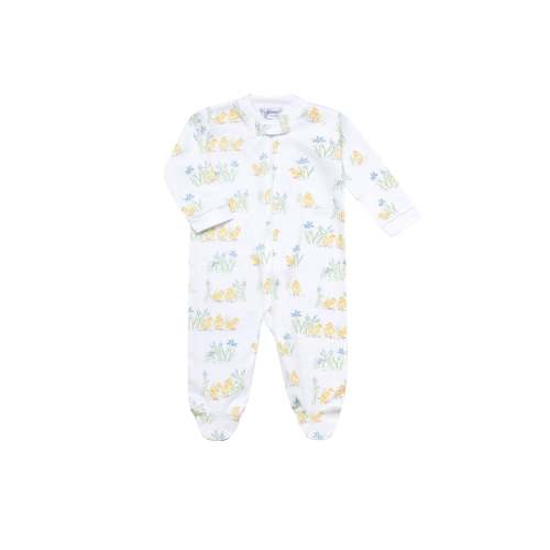 Chicks Print Zippered Footie