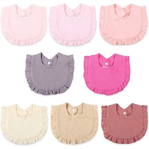 Baby Bibs Muslin Drool Teeth Drooling Teething Bibs 4-Layer 100% Cotton for Boys Girls Absorbent Soft Breathable