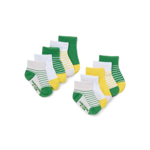 John Deere Toddler Boys Flat Knit Quarter Socks, 10-Pack
