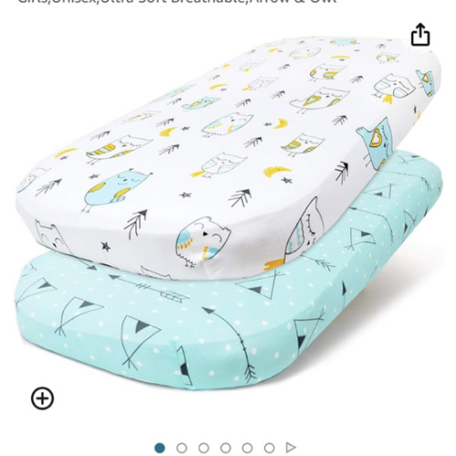 Amazon.com : Stretchy Bassinet Sheet Set BROLEX 2 Pack Snug Fitted Cradle Fitted Sheets for Bassinet Pads/Mattress, for Boys Girls,Unisex,Ultra Soft Breathable,Arrow & Owl : Baby