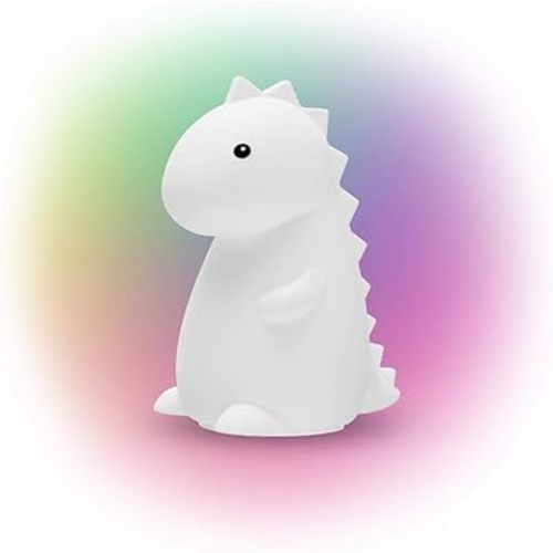 GLOBE Adorable Multicolor Changing Integrated LED Rechargeable Silicone Night Light for Baby and Kids Rooms (Tommy The Dinosaur)