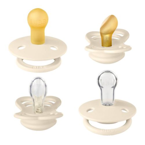 Bibs Try-It Silicone & Latex Pacifier Collection - 4pk, Color: Ivory