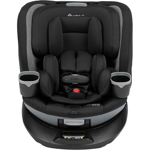 Safety 1st Turn and Go 360° DLX Rotating All-in-One Convertible Car Seat, 10 Years of Use, Rear-Facing to Booster, Effortless Recline, SecureTech™ Magnetic Chest Clip - Black Beauty
