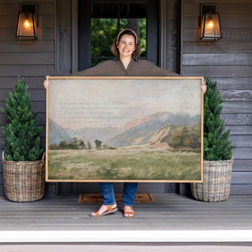 Christian Wall Art | Bible Verse Wall Art | May The Lord Bless You And Keep You | The Blessing Kari Jobe Canvas Wall Art Print | F570