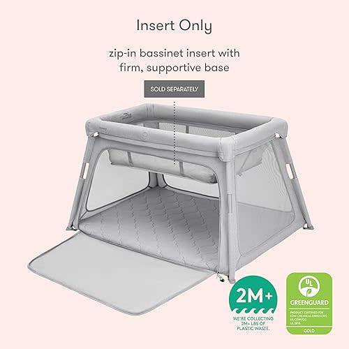 Newton Baby Bassinet Insert for Travel Crib & Playard | Includes Mattress & Sheet, Ultra-Breathable & Washable, Dual-Layer Cover | Does NOT Include Play Yard