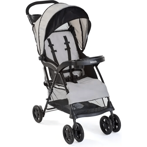 Kolcraft Cloud Plus Lightweight Umbrella Stroller for Toddlers with Reclining Seat, Large Storage Basket, Canopy, Infant & Parent Trays, Compact Fold for Summer Travel, Durable Frame, Slate Gray