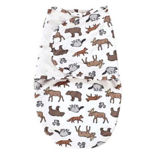 Hudson Baby Infant Boy Plush Faux Fur Swaddle Wrap, Animal Adventure, 0-3 Months