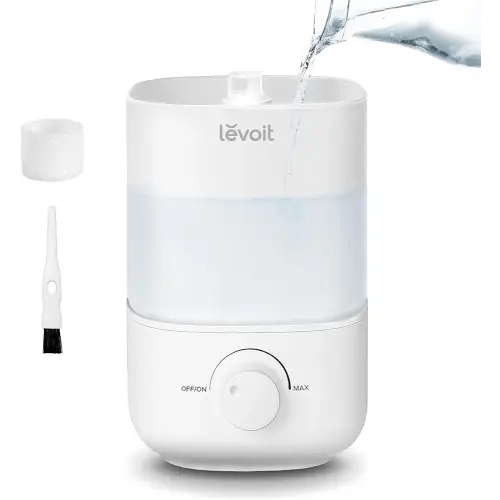 LEVOIT Top Fill Humidifiers for Bedroom, 2.5L Tank for Large Room, Easy to Fill & Clean, 28dB Quiet Cool Mist Air Humidifier for Home Baby Nursery & Plants, Auto Shut-off and BPA-Free for Safety, 25H