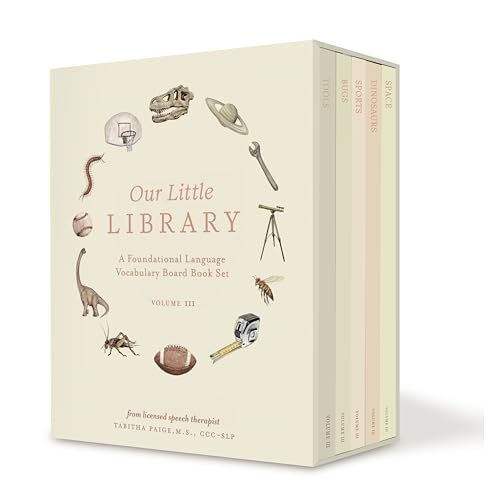 Our Little Library Vol. 3: A Foundational Language Vocabulary Board Book Set for Babies, Including Bugs, Dinosaurs, Sports, Space, and Trucks (Our Little Adventures Series)