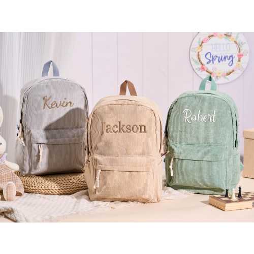 Personalized Children's Backpack With Name,Personalized Kids Backpack,Embroidered Corduroy Backpack,Kids School Bag,Children Gift,School Bag