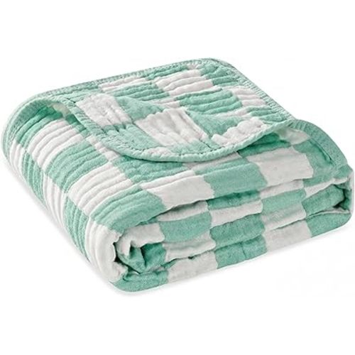 Ultra Soft Muslin Baby Blanket, A Versatile Swaddle and Bed Blanket for Babies, Toddlers, Boys, and Girls (1 Pack).