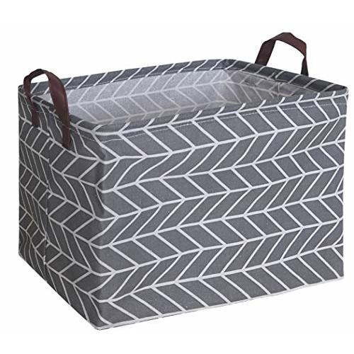 CLOCOR Rectangular Storage Basket,Collapsible Cute Pattern Storage Bin,Waterproof Coating Storage Box with Handles for Home Organization,Toy Organizer,Shelf Basket (Arrow)