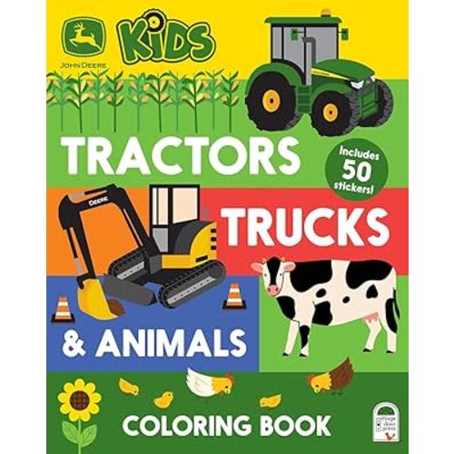 John Deere Kids Coloring Book for Little Farm and Tractor Lovers; Includes Perforated Pages and Bonus Sticker Sheet