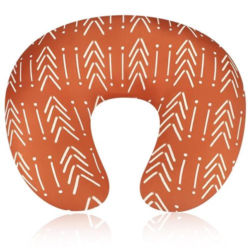 Baby Nursing Pillow Cover, Breastfeeding Pillow Cover Boys Girls, Nursing Pillow Case for Newborn, Soft Fabric Fits Snug On Infant, Washable and Breathable, Vintage Orange